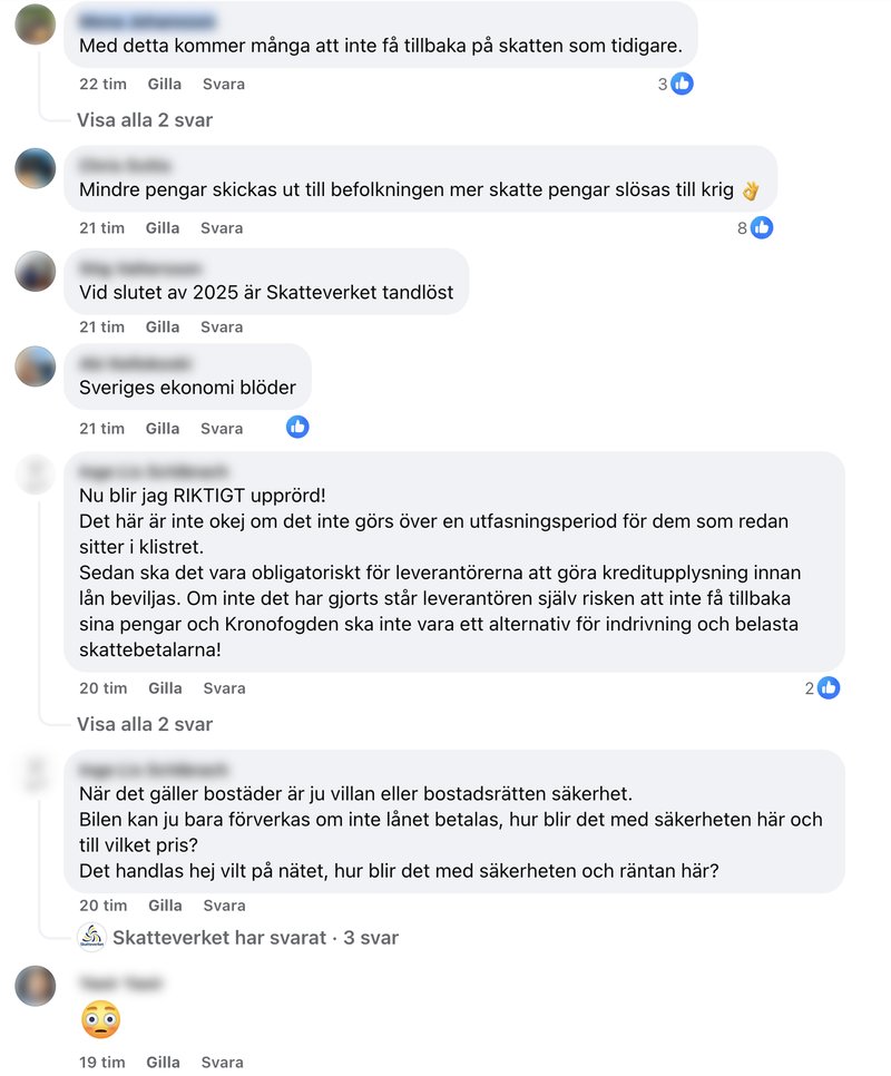 Foto: Skärmavbild Facebook/Skatteverket Foto: Skärmavbild Facebook/Skatteverket